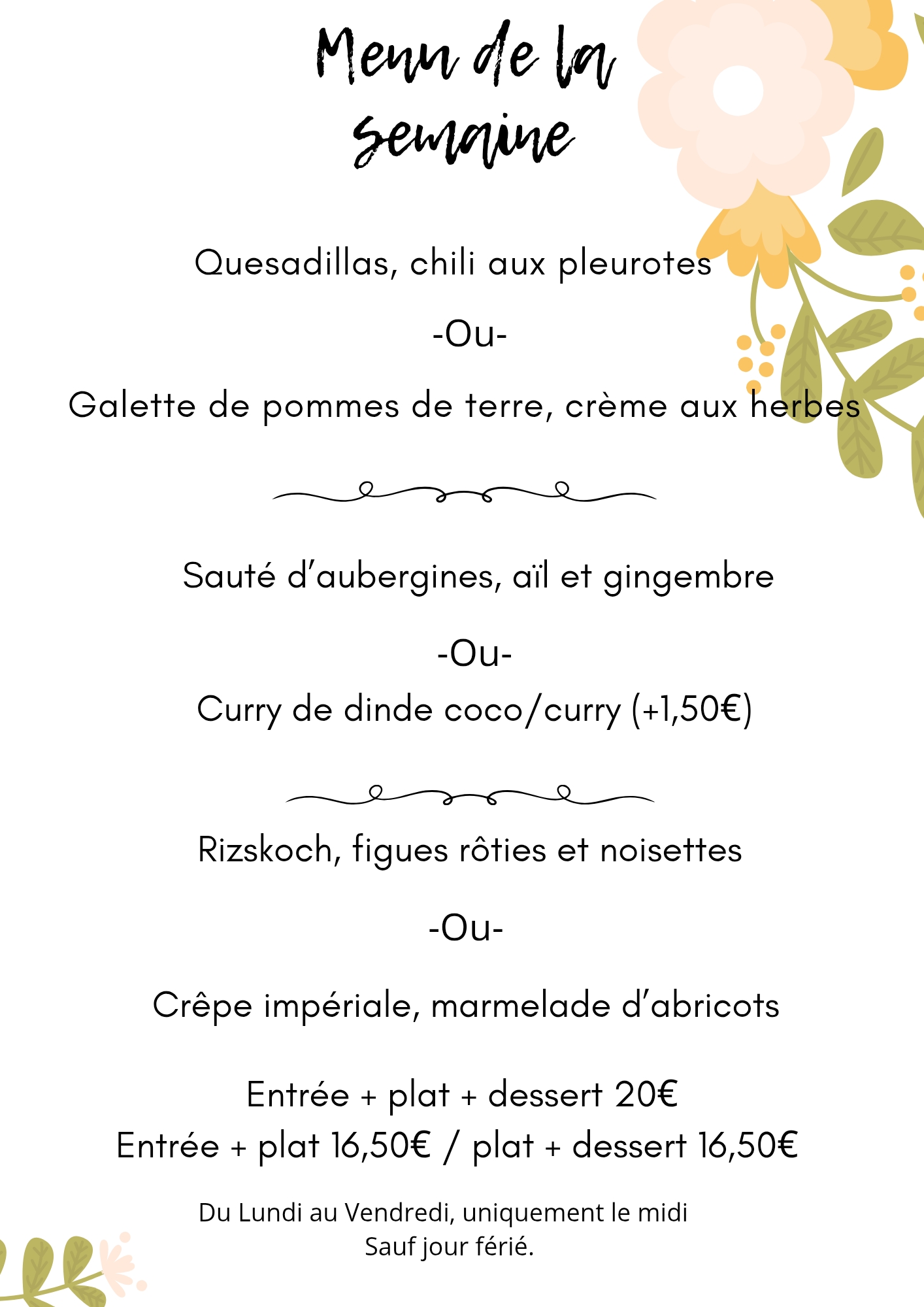 BEIGE FLEUR ACCENT MARIAGE CARTE_20260914_110115_0000 | Les Bacchanales Découvrez nos plats végétariens à Nancy Montigny-lès-Metz 0