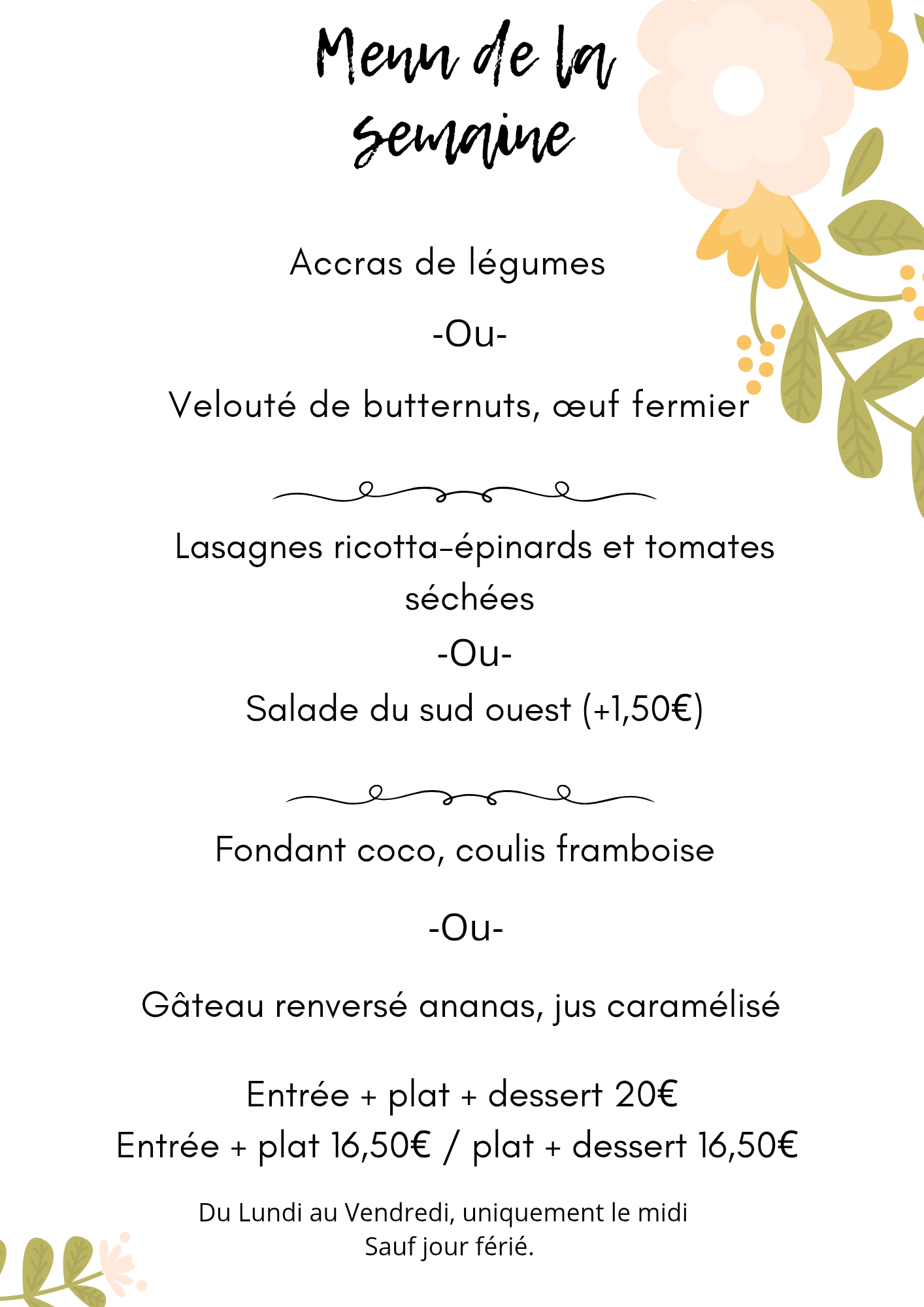 BEIGE FLEUR ACCENT MARIAGE CARTE_20260921_110309_0000 | Les Bacchanales Découvrez nos plats végétariens à Nancy Montigny-lès-Metz 0